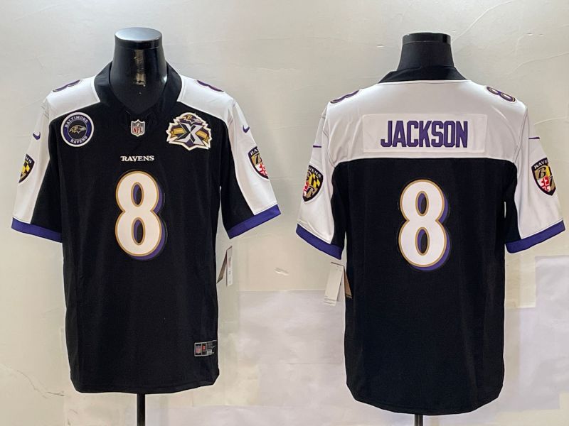 Men Baltimore Ravens #8 Jackson Black Thanksgiving three generations 2024 Nike Limited NFL Jersey style 2